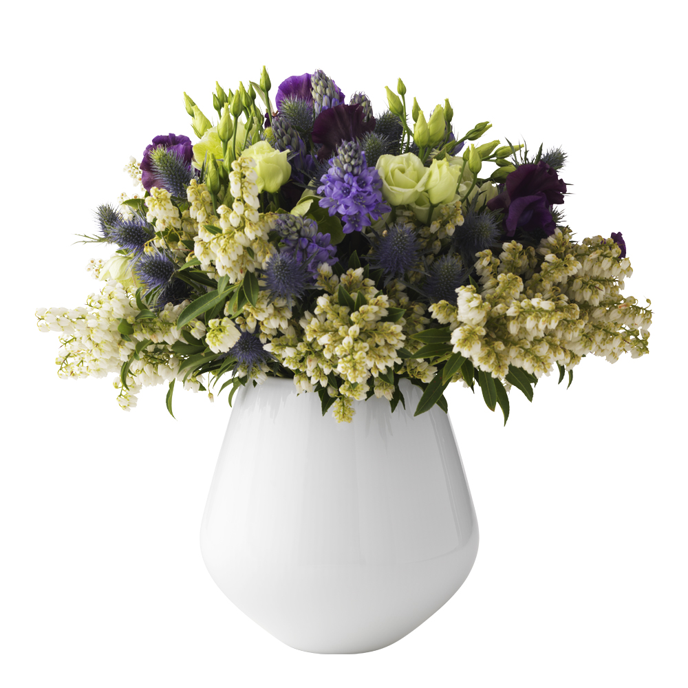 Royal Copenhagen Hvit Riflet vase 20,5 cm