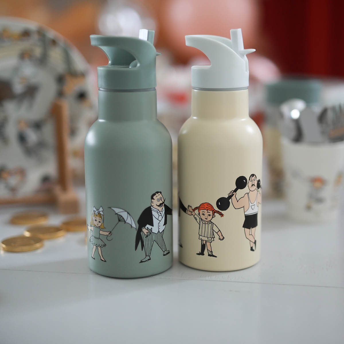 Rätt Start Peppi Pitkätossu Vesipullo 0,34 L Sirkus