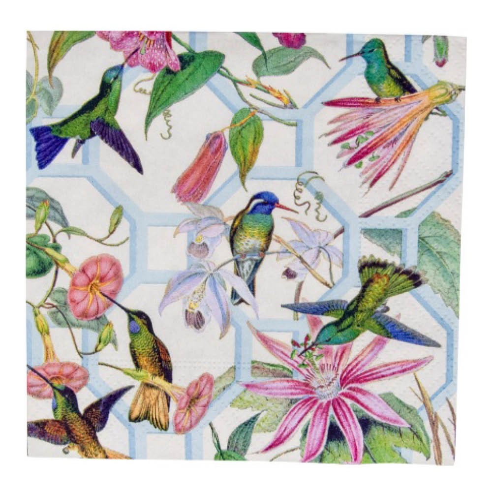 Caspari - Hummingbird Trellis Servetti 24x24 cm 20 kpl