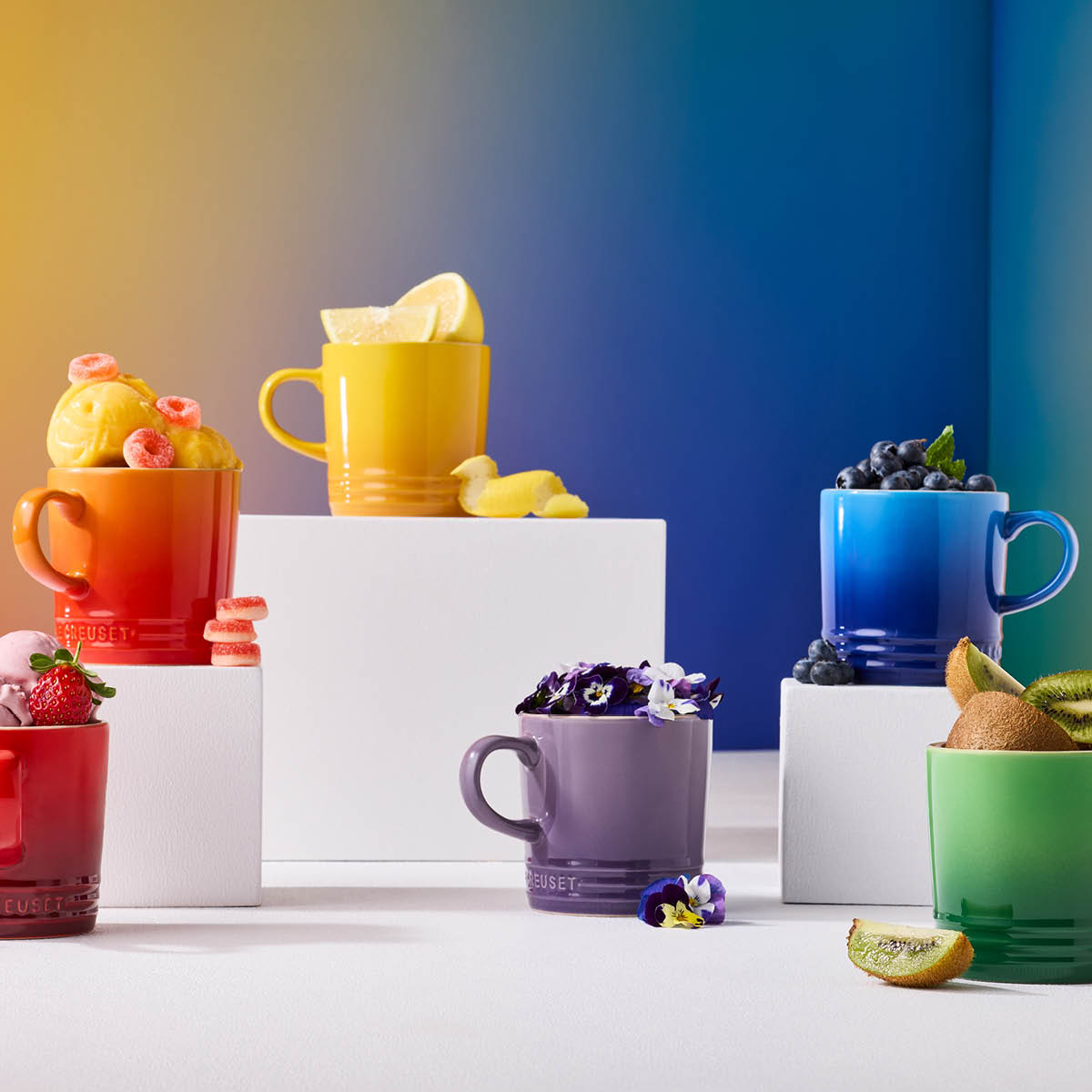 Le Creuset Rainbow kaffekrus 20 cl 6 stk