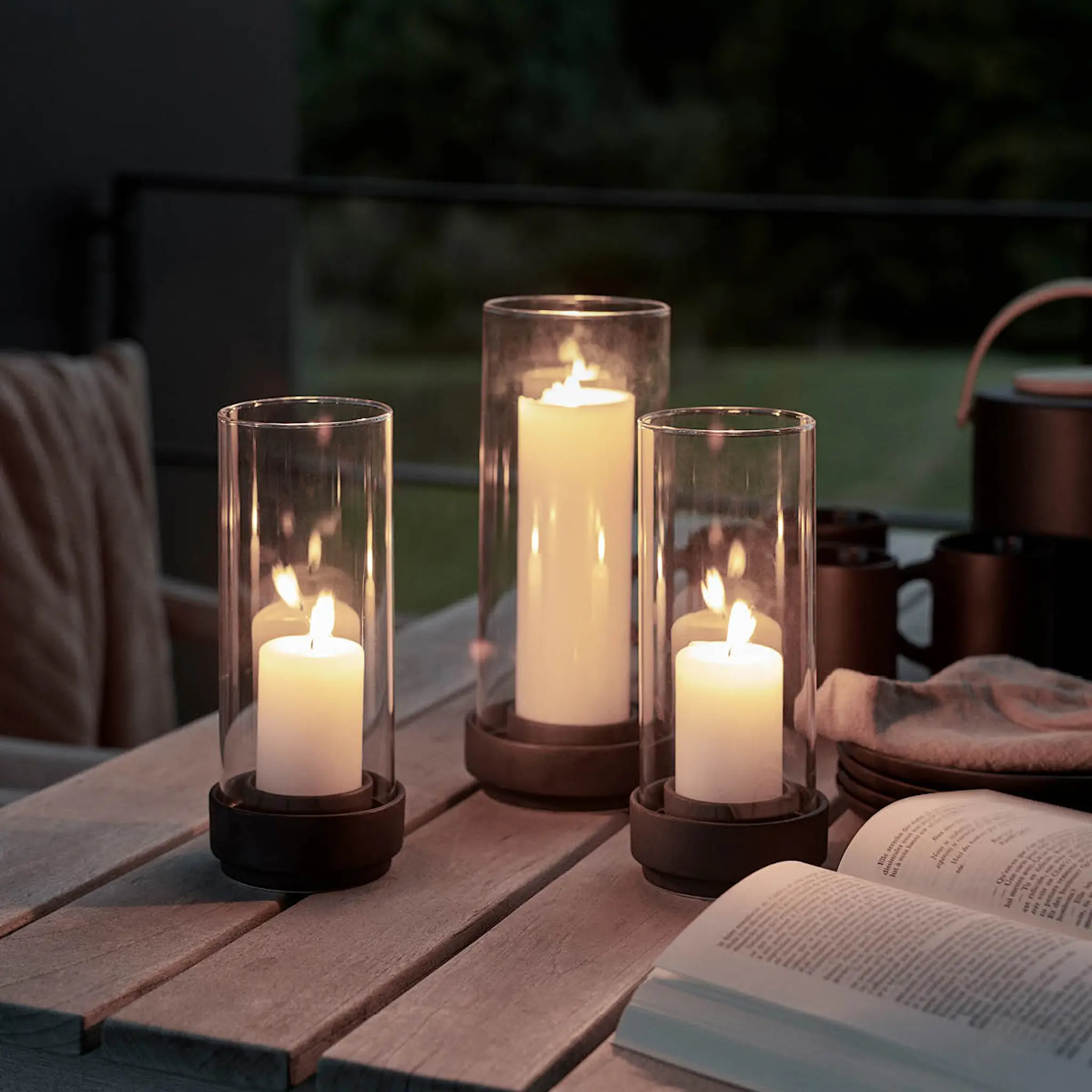 Stelton Hurricane Kynttilälyhty 28 cm Musta/Kirkas