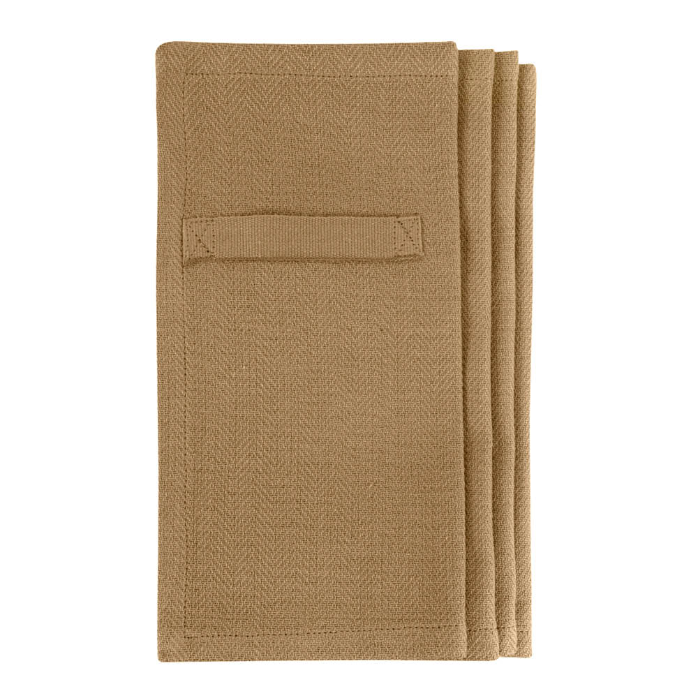 The Organic Company Servett i bomull 20x20 cm 4-pack khaki