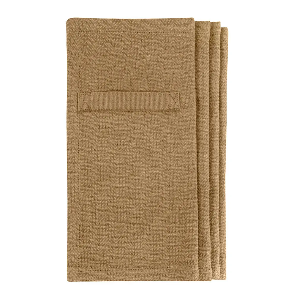 Puuvillaservetti 20x20 cm 4 kpl khaki
