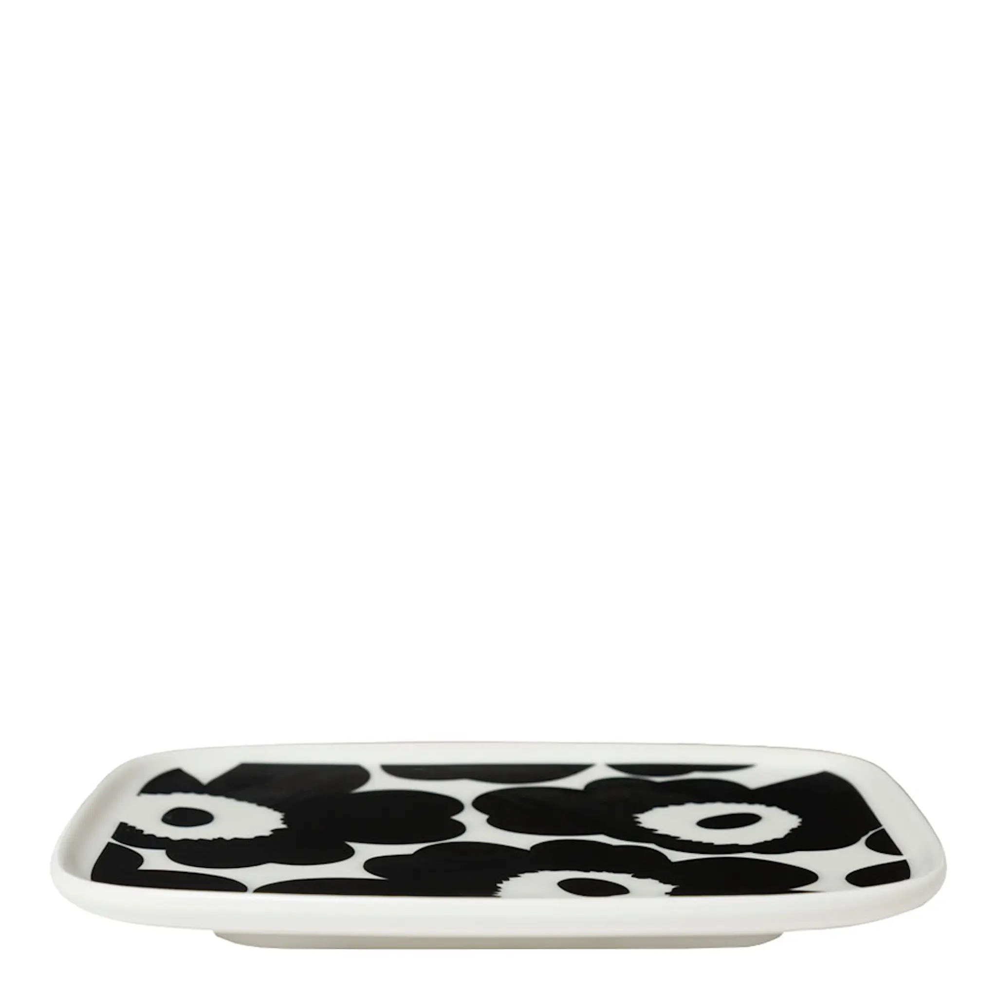 Marimekko Unikko Tallrik 12x15 cm Svart/Vit