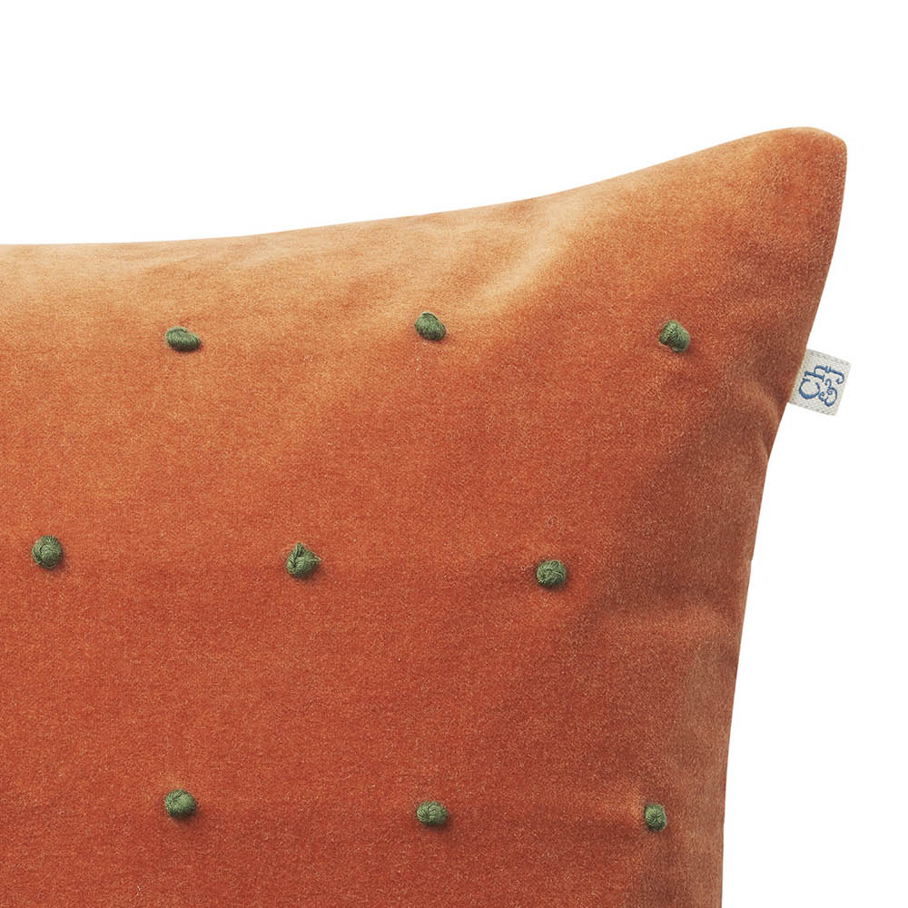 Chhatwal & Jonsson Roma putetrekk velur 50x50 cm Terracotta/Forest Green