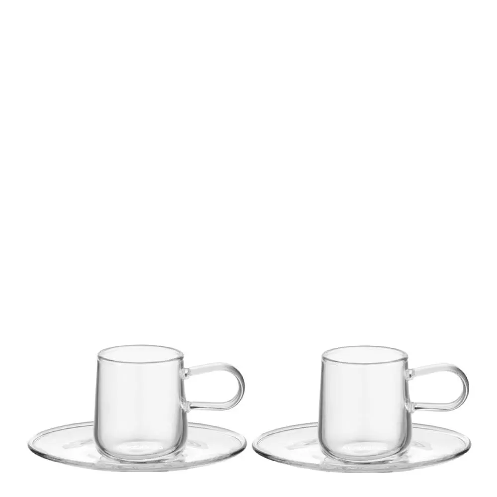 Viva espressokuppi lautasella 8 cl 2-pack