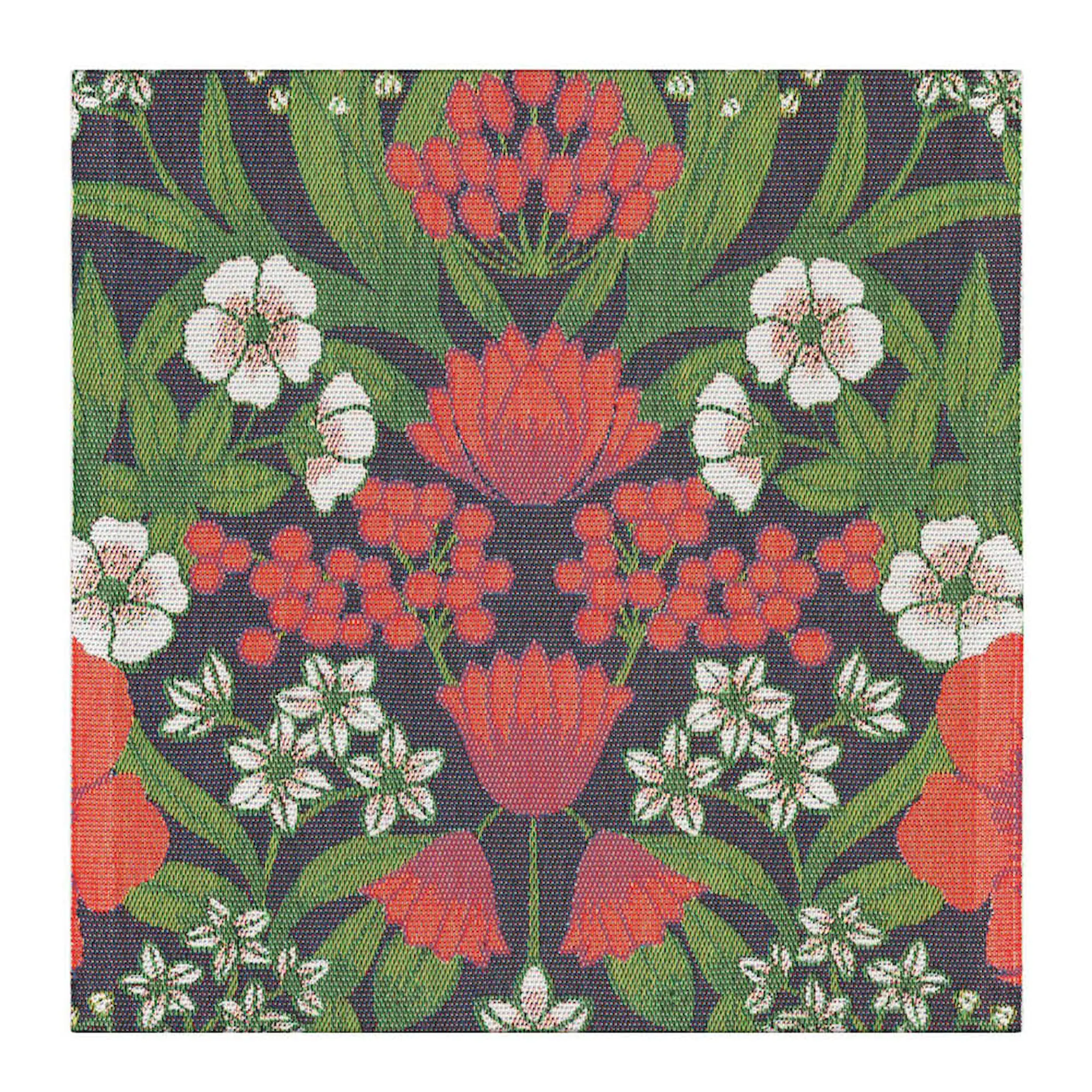 Ekelund Julblommor tygservett 35x35 cm röd