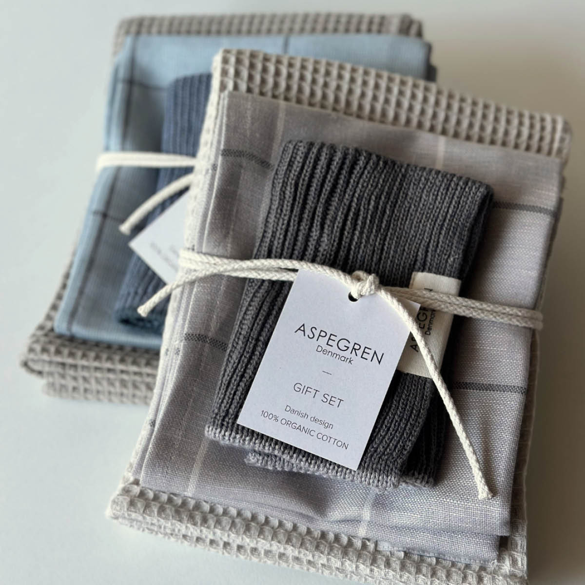 Aspegren Gavesett med 2 kjøkkenhåndkle & 1 oppvaskklut oyster