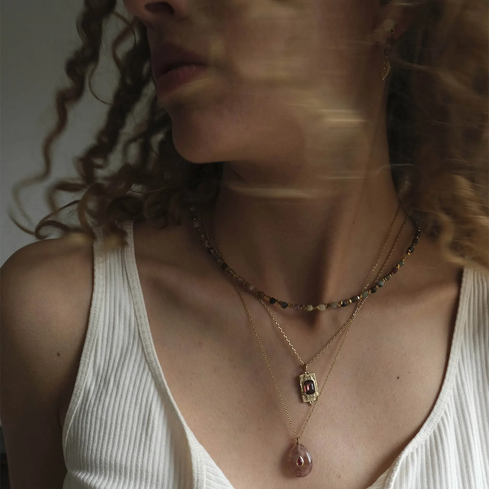 A&C Oslo AS Bohemia halsband 50 cm guld/brun