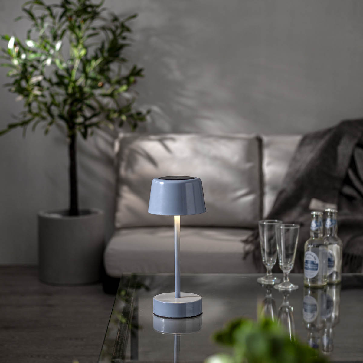 Star Trading Solei solcellebordlampe 483-37 26,5 cm blå