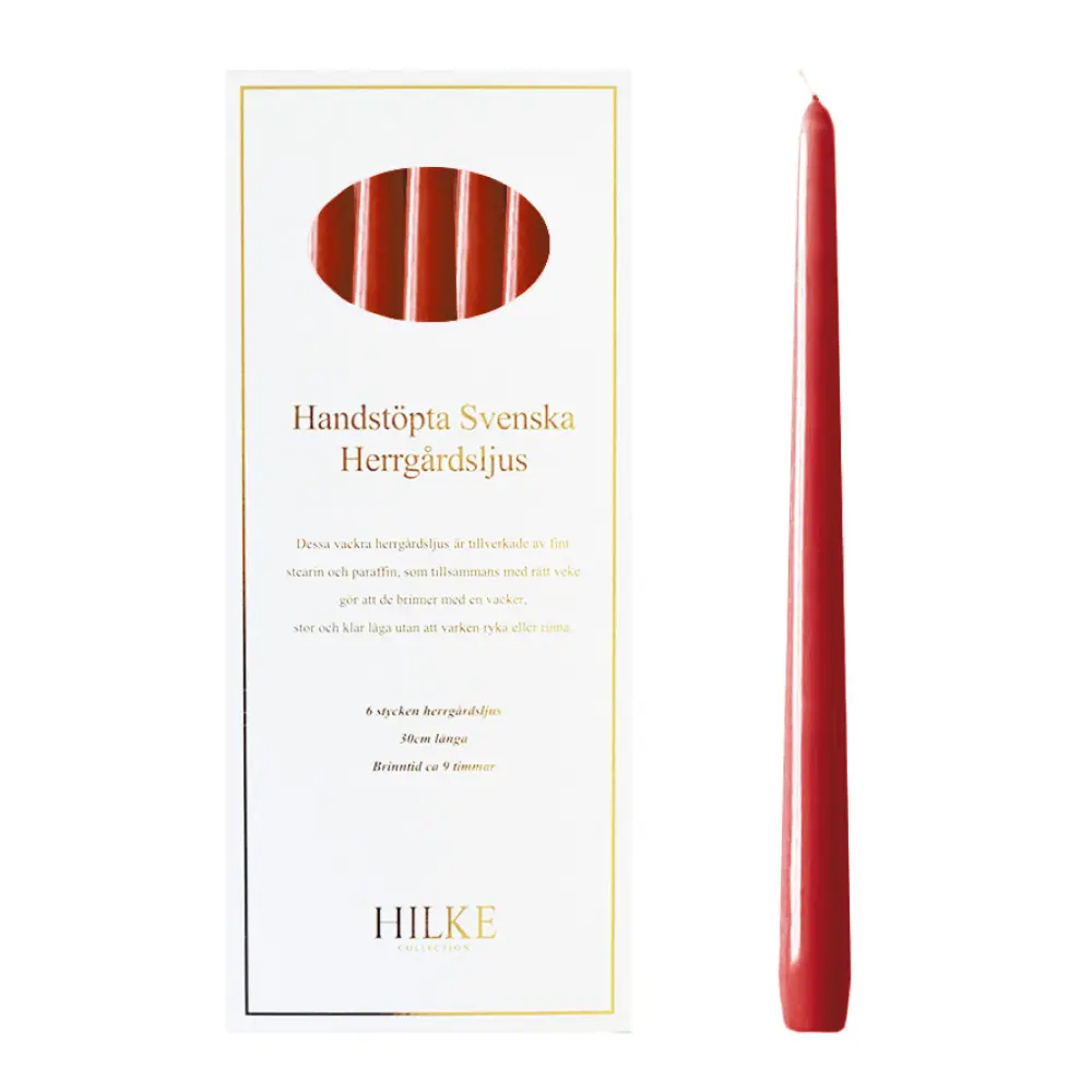 Hilke Antiikkikynttilä 30 cm 6 kpl Punainen