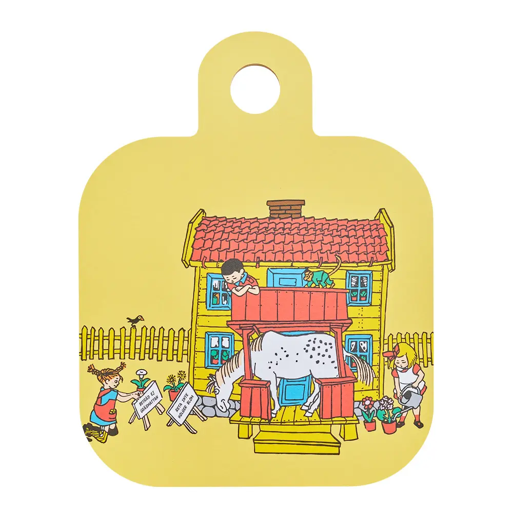 Pippi skjærefjøl/serveringsbrett 25x32 cm villa villekulla