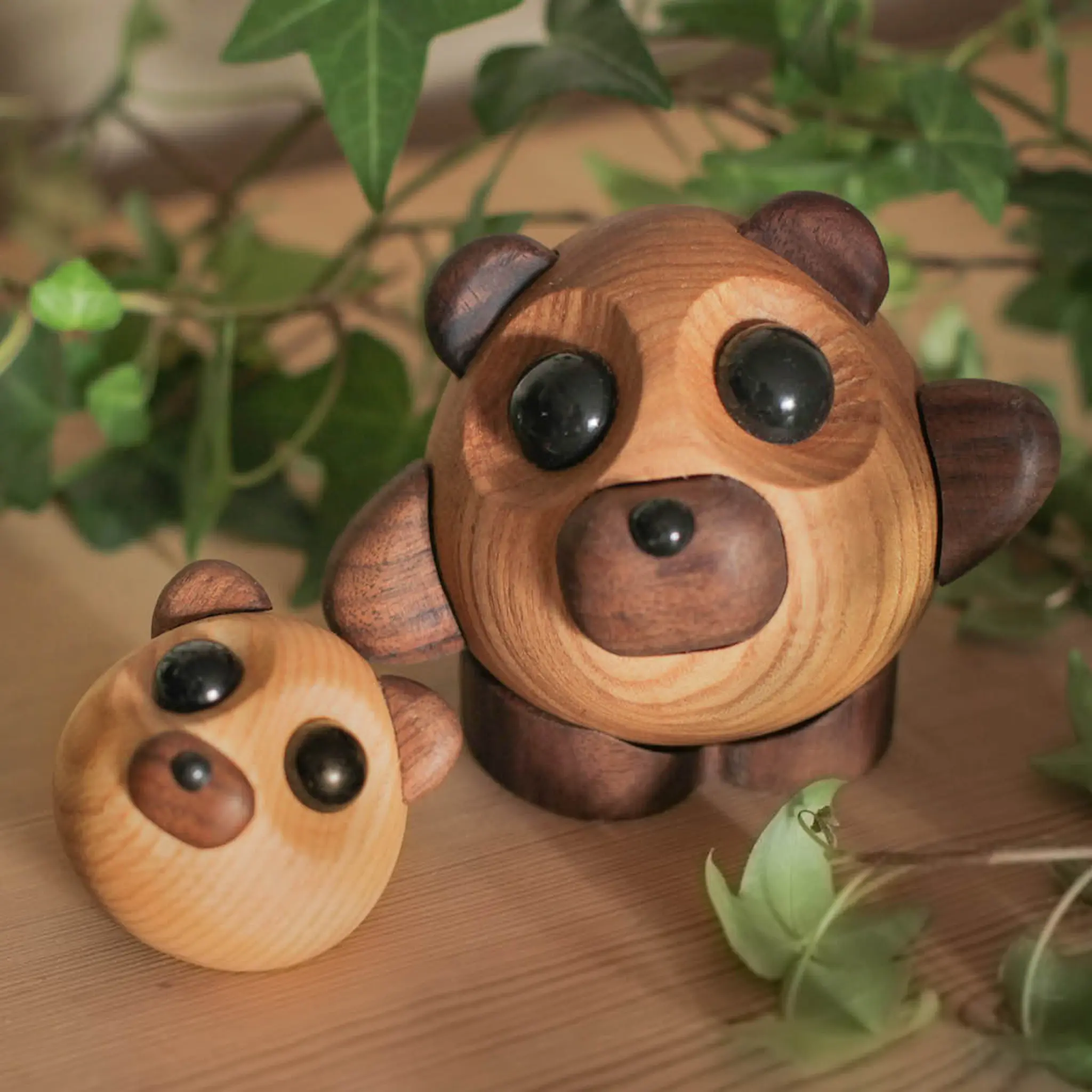 FableWood Puufiguuri Teddy karhu 8 cm Saarni/Pähkinä