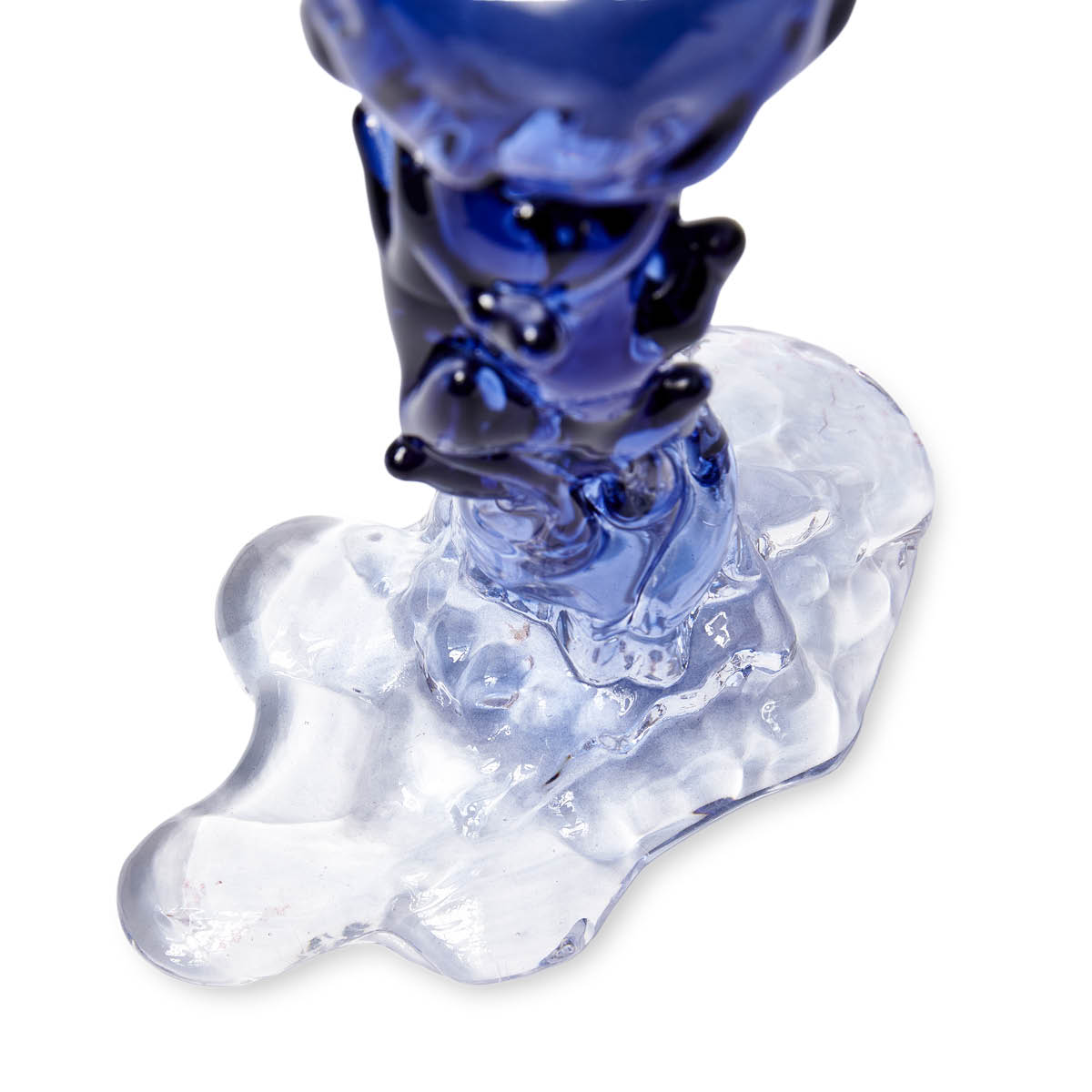 Pols Potten Drip ljusstake i glas S 14 cm mörkblå