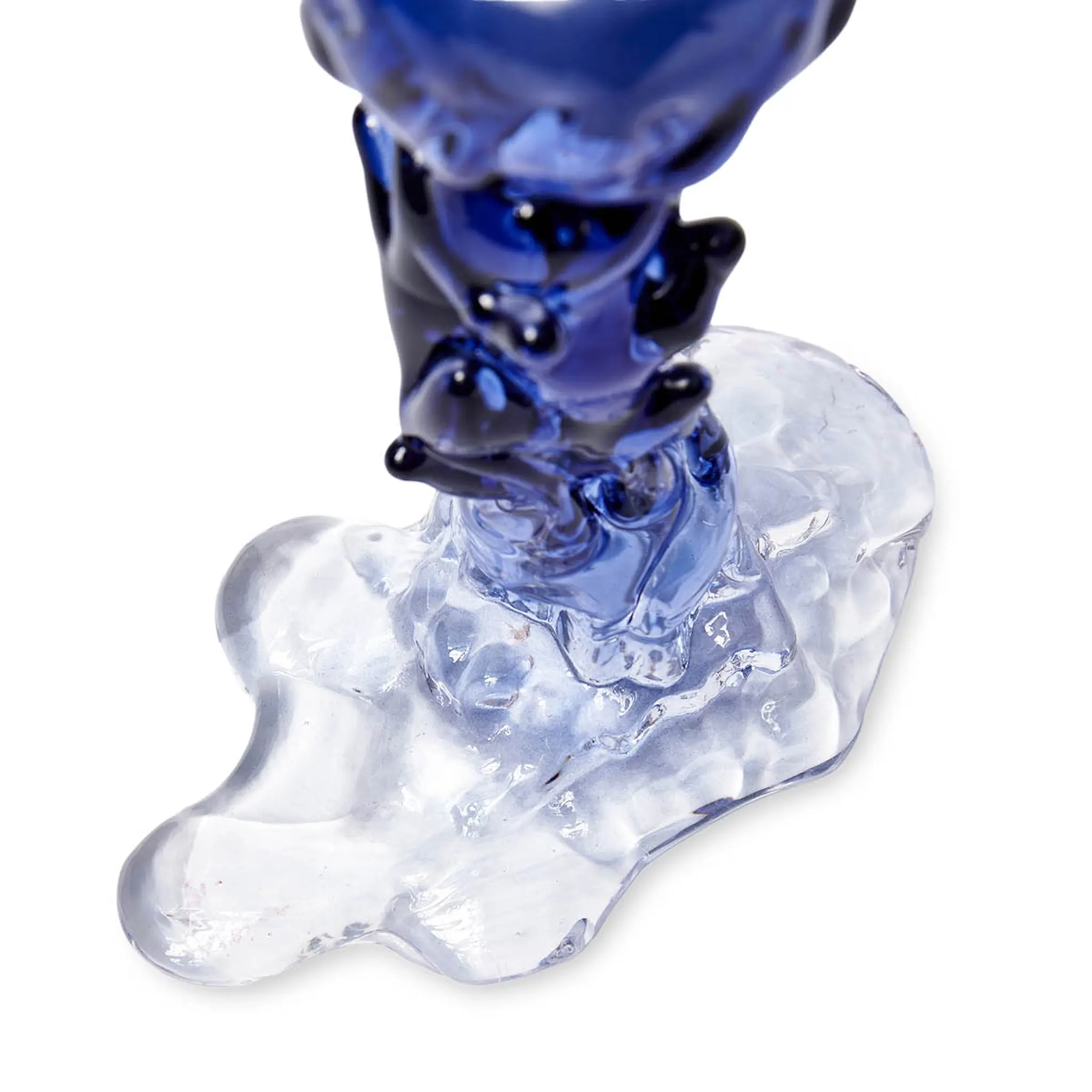Pols Potten Drip ljusstake i glas S 14 cm mörkblå