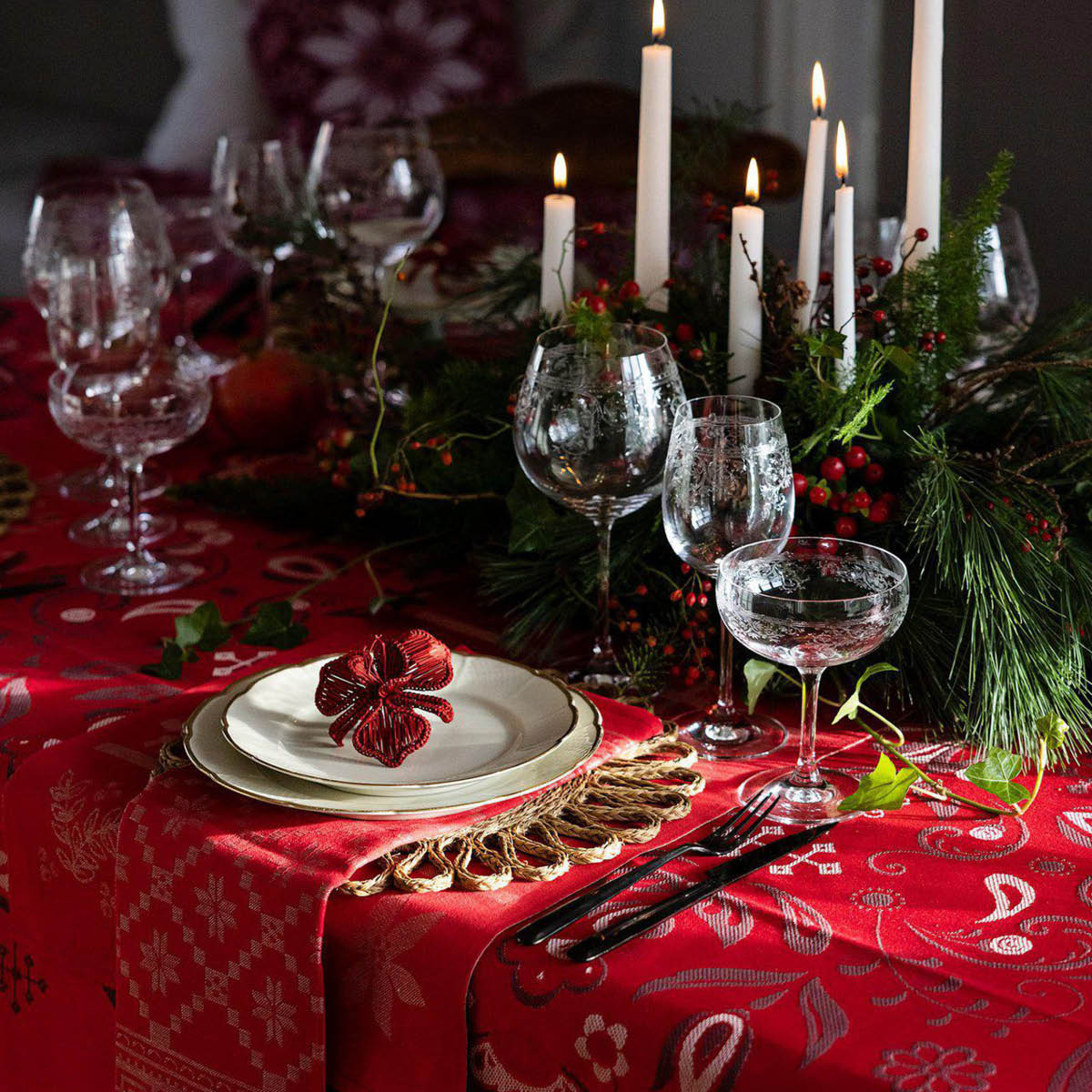 Ekelund Torplyckan Pöytäliina 145x145 cm Punainen