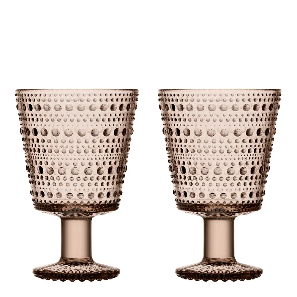 Kastehelmi Juomalasi jalallinen 2 kpl Pellava