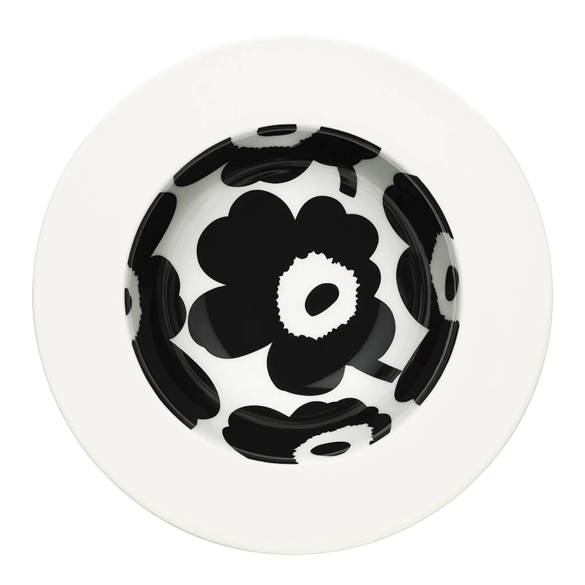 Marimekko Unikko Syvä lautanen 20 cm Valkoinen/Musta