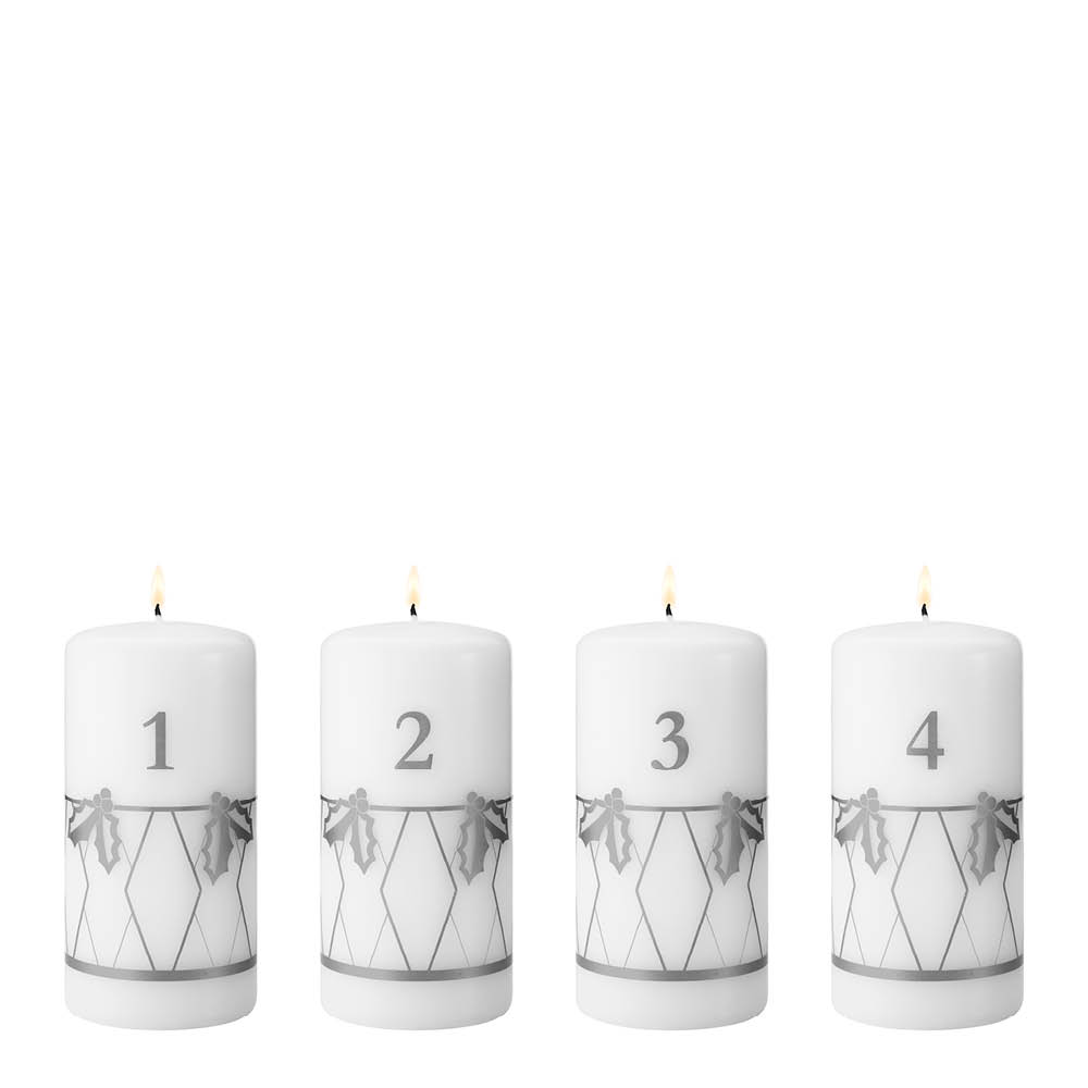 Georg Jensen 2026 adventslys 12,5 cm 4 stk sølvtrykk