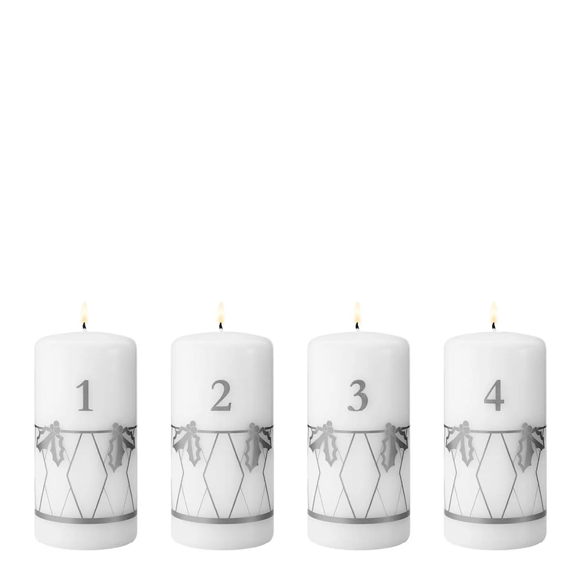 Georg Jensen 2026 Adventtikynttilä 12,5 cm 4 kpl Hopeapainatus - Cervera