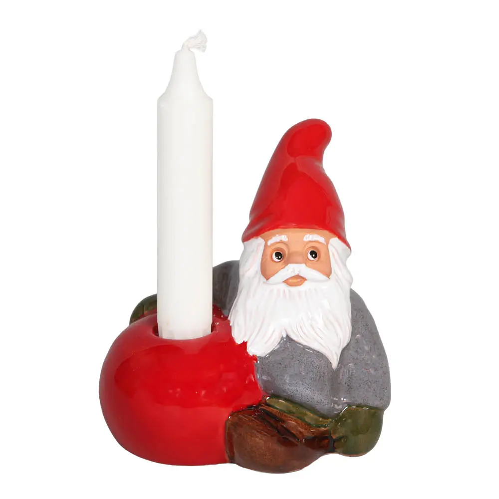 Tonttu omenakynttilänjalalla 13 cm