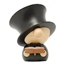 H.C. Andersen träfigur 8 cm svart/gummiträ/sapele