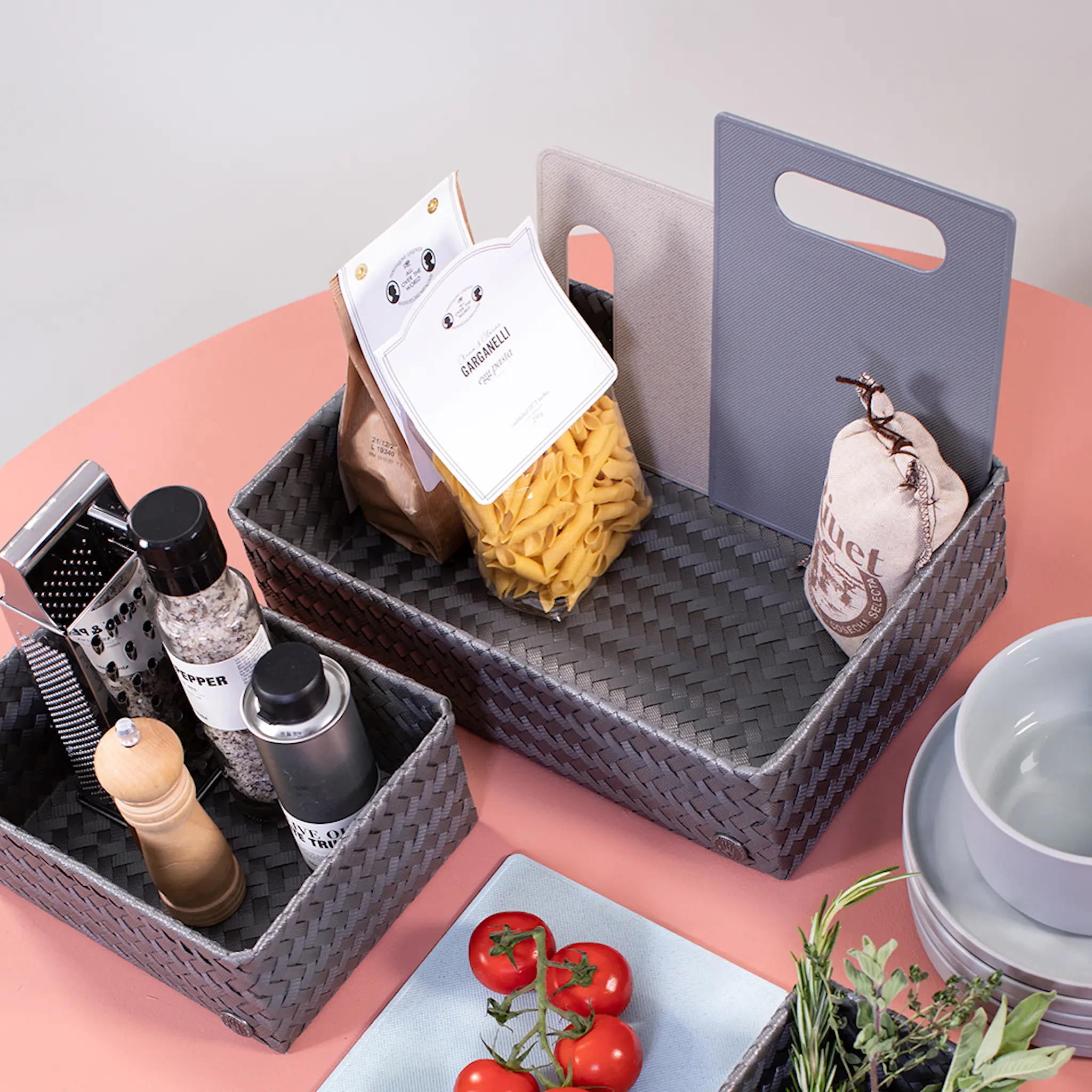 Handed By Fit stor oppbevaringskurv 36x24x10 cm dark grey