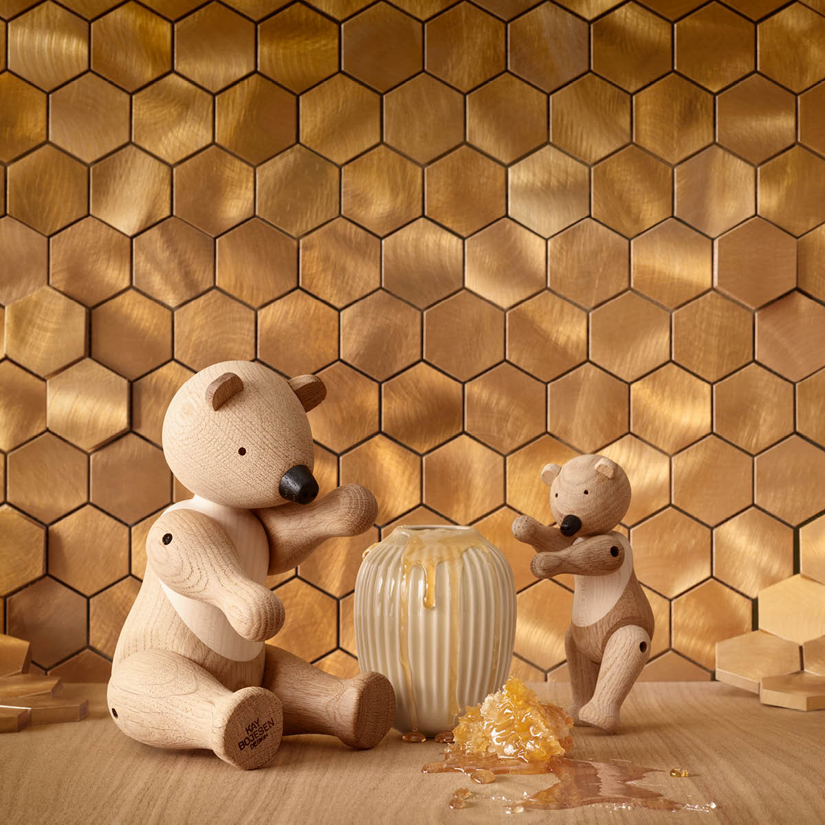 Kay Bojesen Denmark Puinen Karhu 25 cm Tammi/Vaahtera