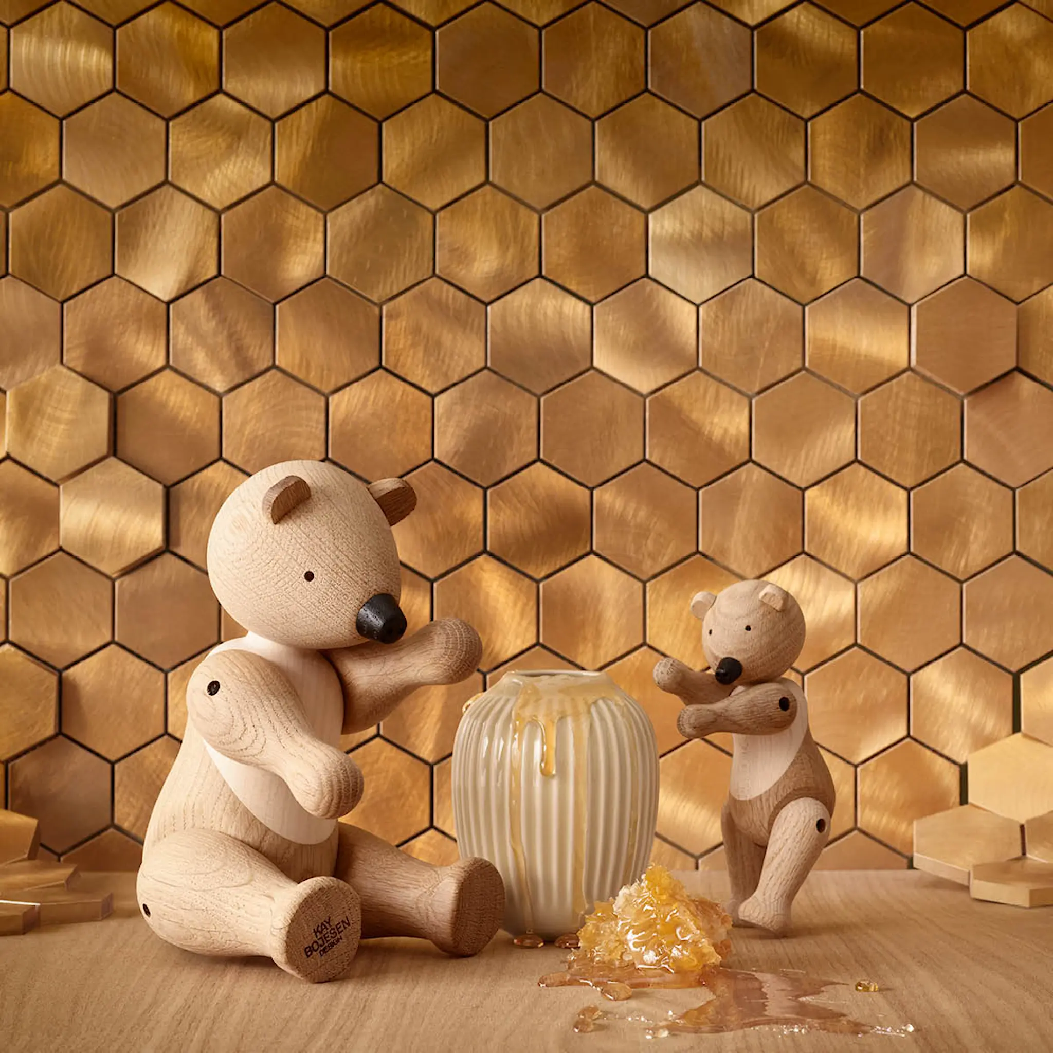 Kay Bojesen Denmark Puinen Karhu 25 cm Tammi/Vaahtera