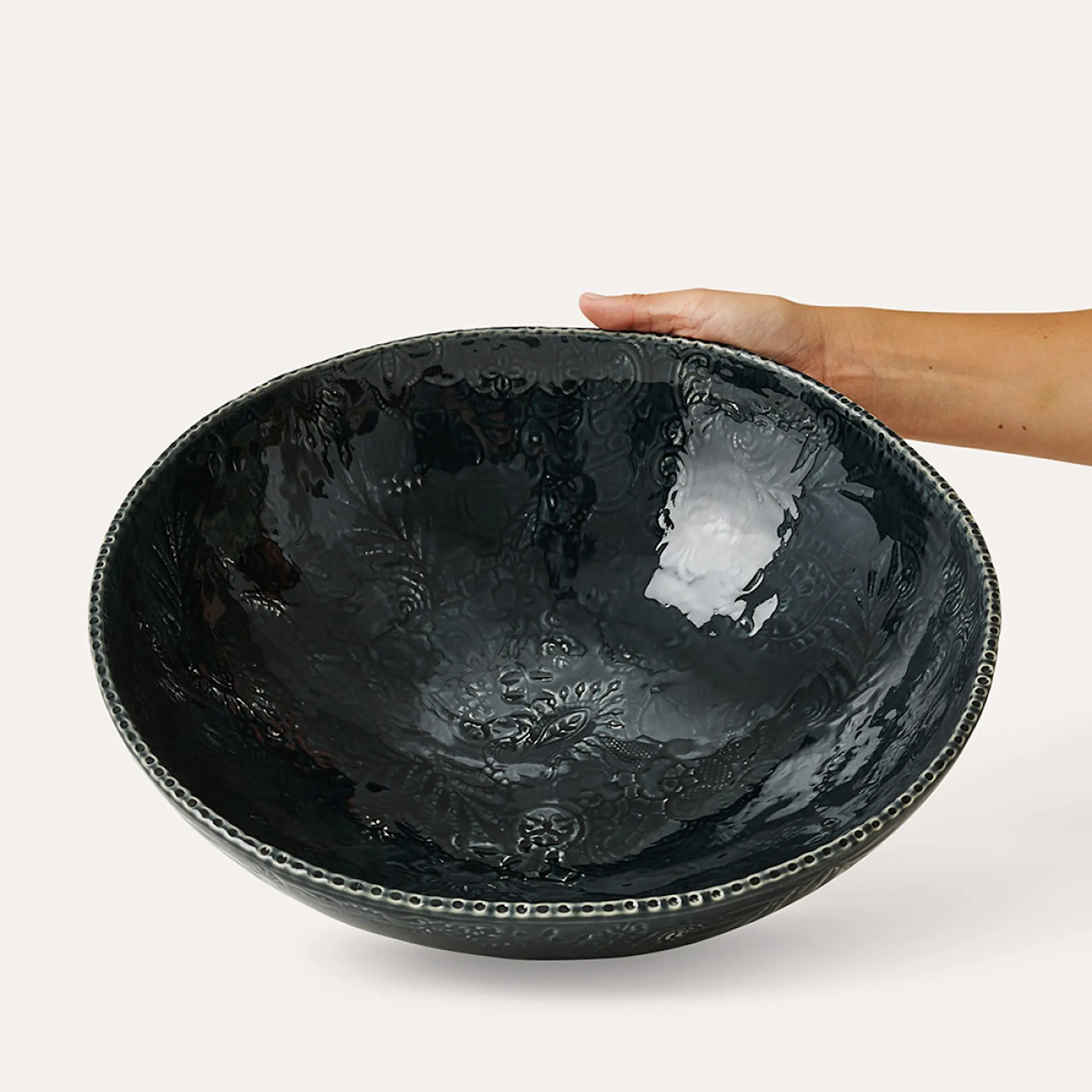 Sthål Arabesque skål 35 cm thunder