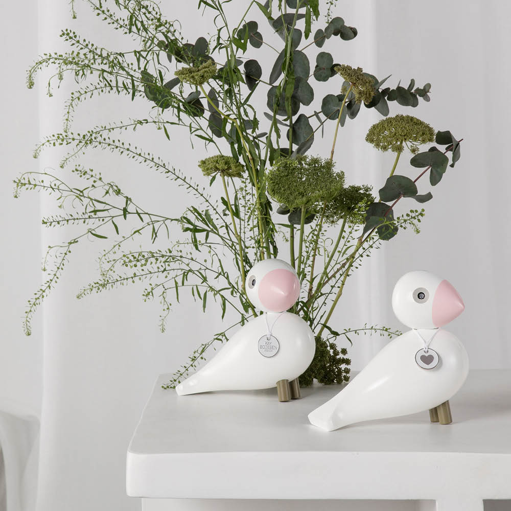 Kay Bojesen Denmark Sangfugl Love 15,5 cm hvit/rosa
