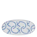 Motif ovalt fat 37 cm blå/vit