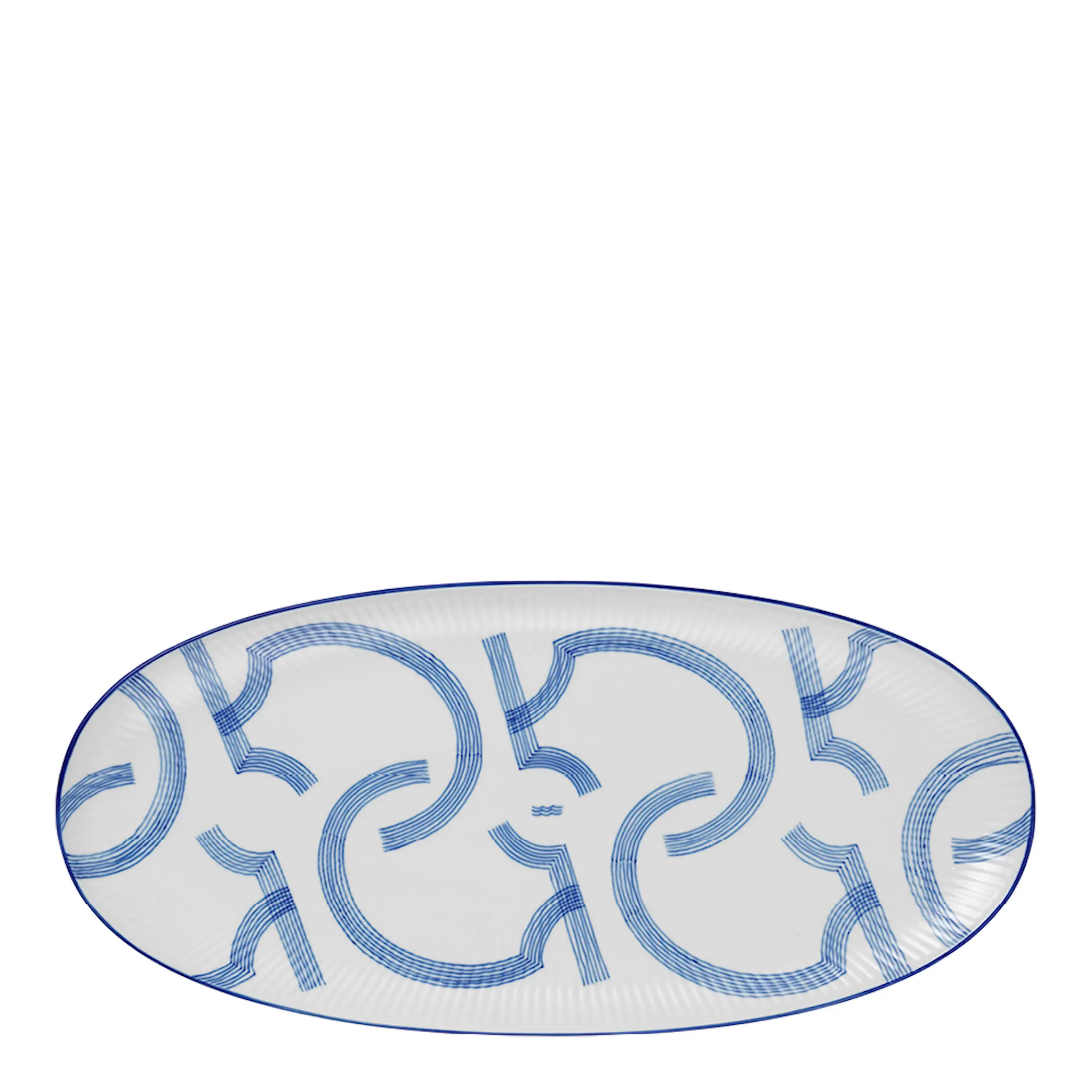 Royal Copenhagen Motif ovalt fat 37 cm blå/vit