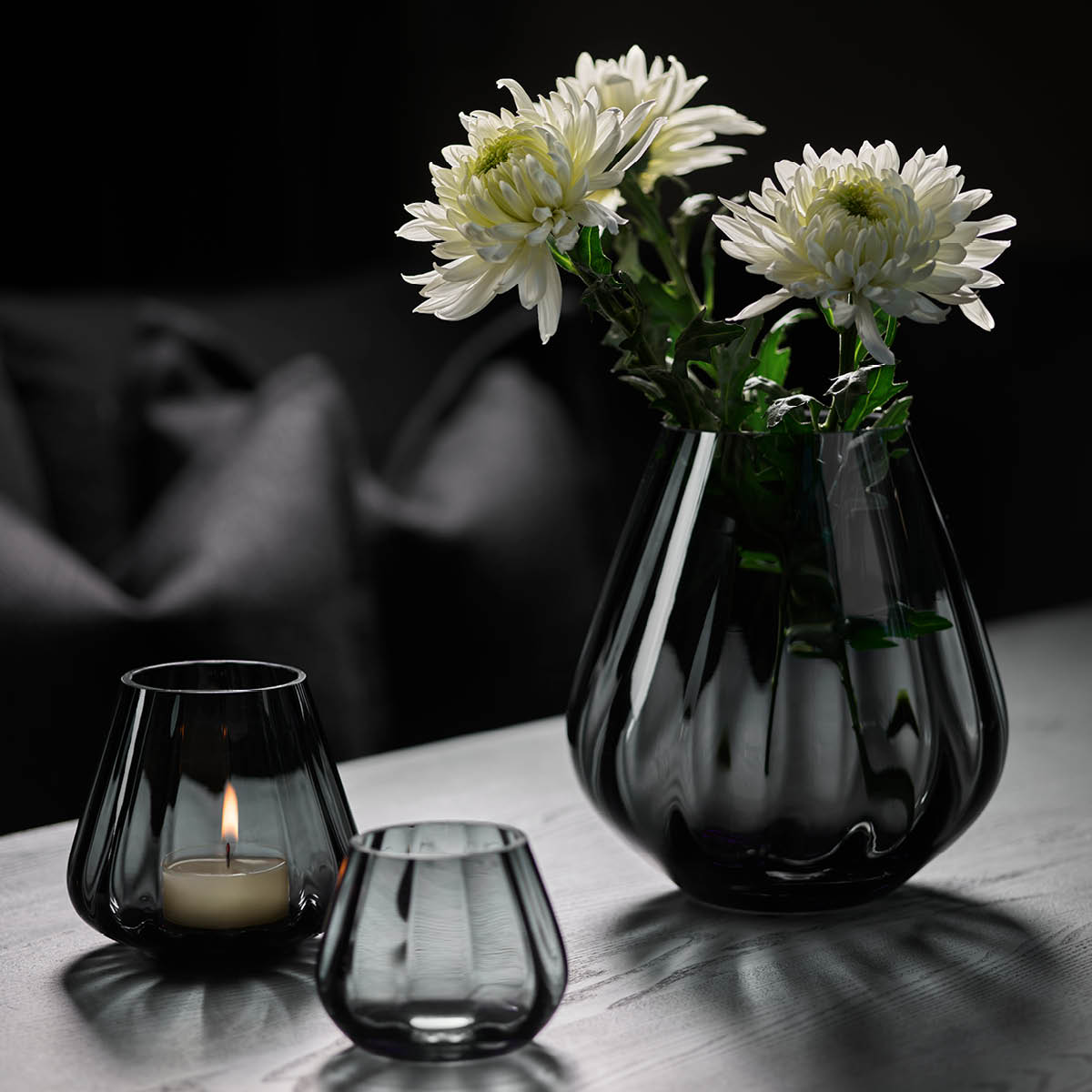 Magnor Rocks Kynttilälyhty XO 19x22 cm Hiilenharmaa