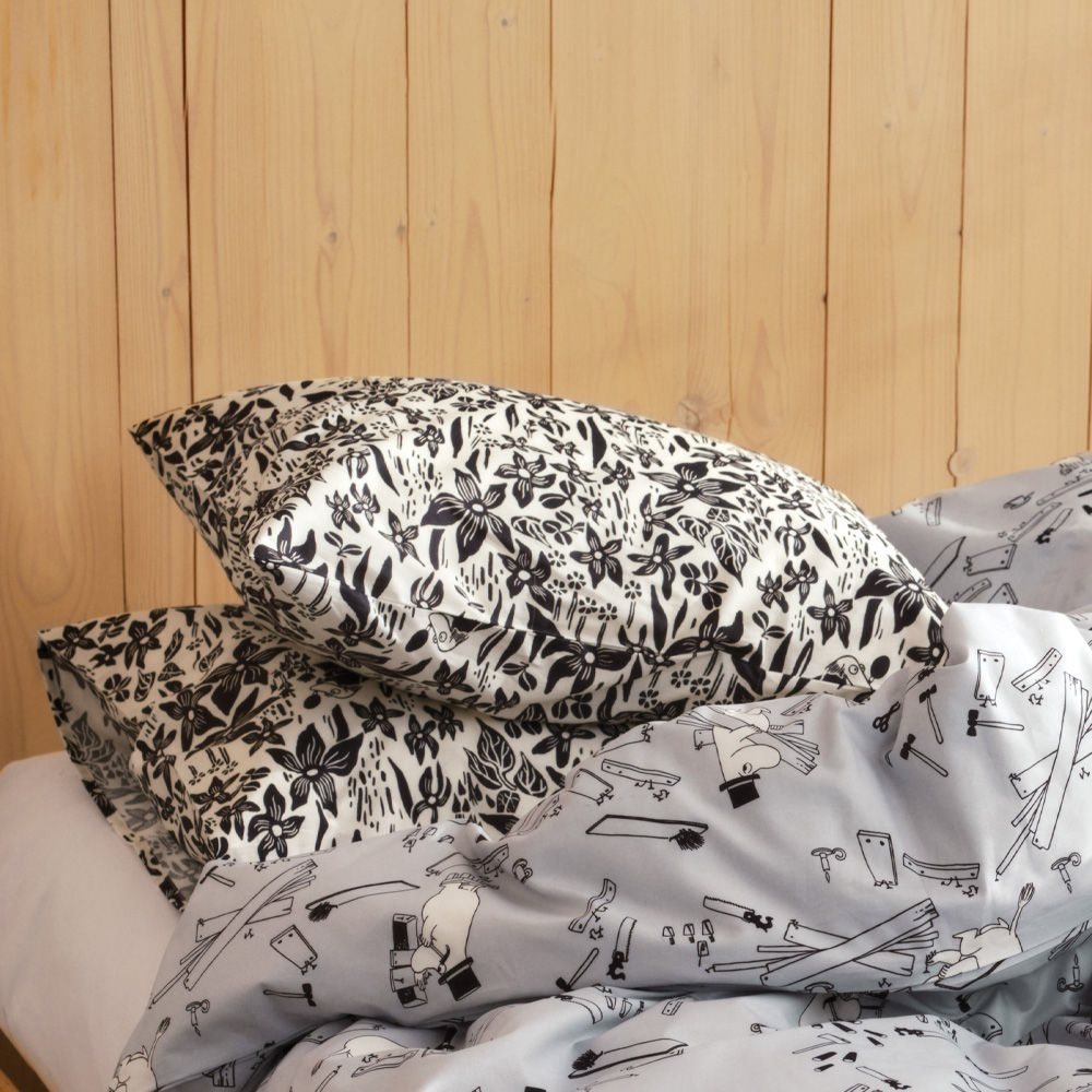 Moomin Arabia Mumin Örngott 50x60 cm Lilja Svart/Vit