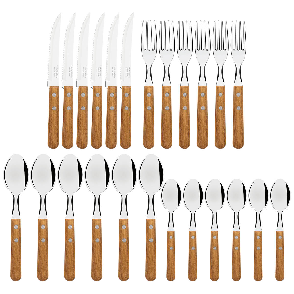 Tramontina Bestikksett 24 deler Jatoba tre/stål