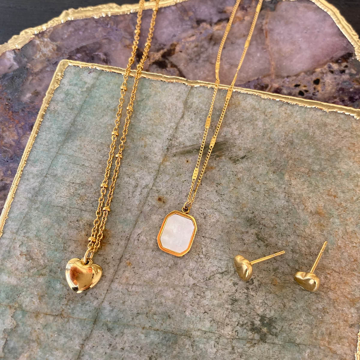 A&C Oslo AS Steel - Essentials halskjede kort kjede med hjerte gull