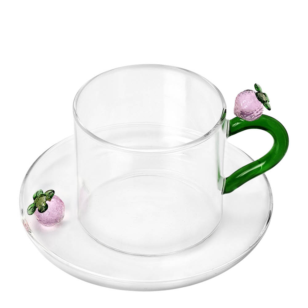 Ichendorf Milano Fruits & Flowers tekopp med fat 30 cl jordgubbe