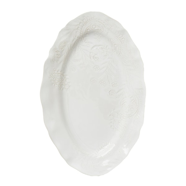 Arabesque serveringsfat oval 40x25 cm white