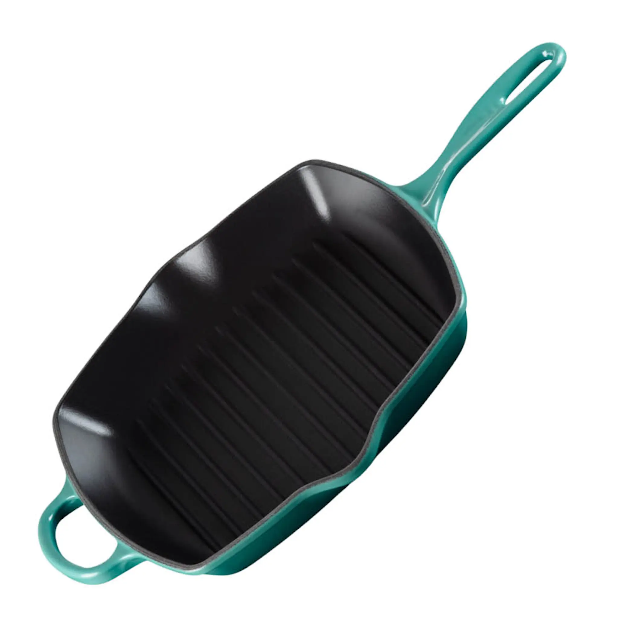 Le Creuset Signature grillpanna kvadratisk gjutjärn 26 cm Bleu Riviera