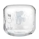 Mumin ljuslykta / vas 8 cm Snöfall klar