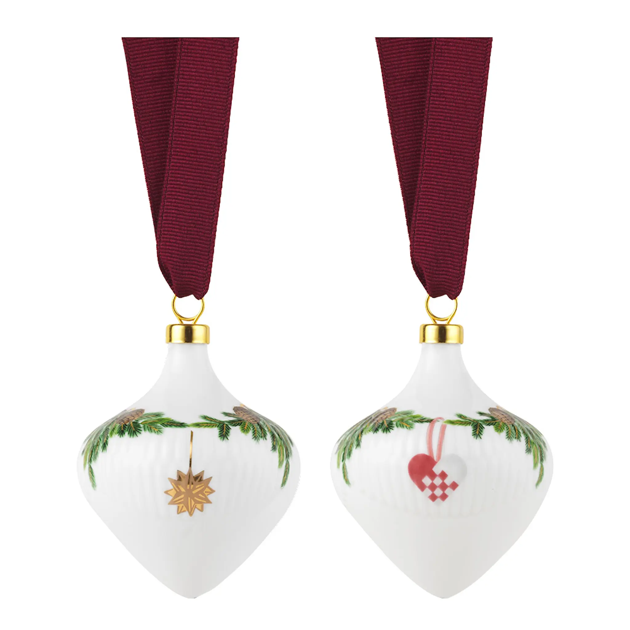 Royal Copenhagen Star Fluted Christmas ornamentset 8,6 cm 2-pack