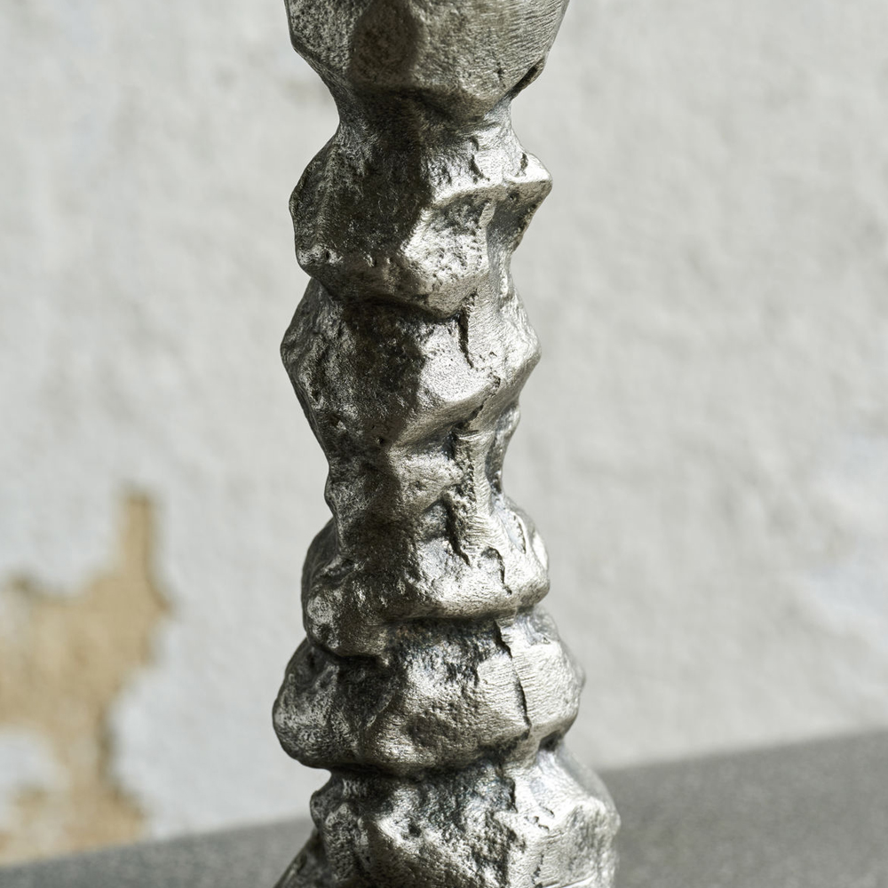 House Doctor Raku Kynttilänjalka 20 cm Antiikinhopea