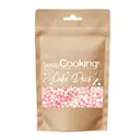 Strössel små kulor 55 g rosa/vit