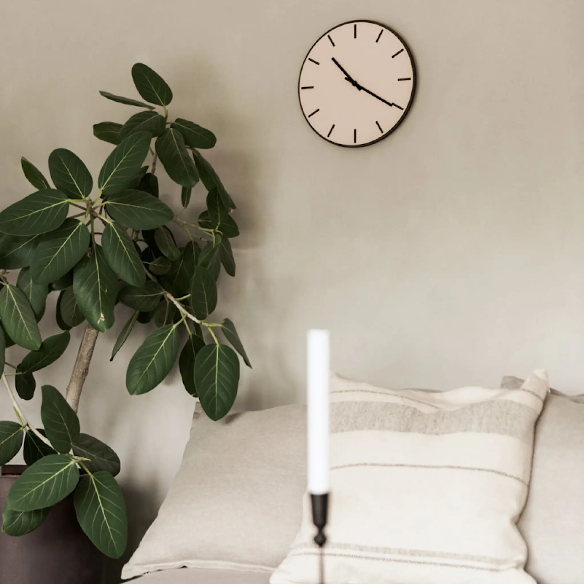 Hemverk Dark Oak Powder väggklocka 28 cm rosa med svart visare
