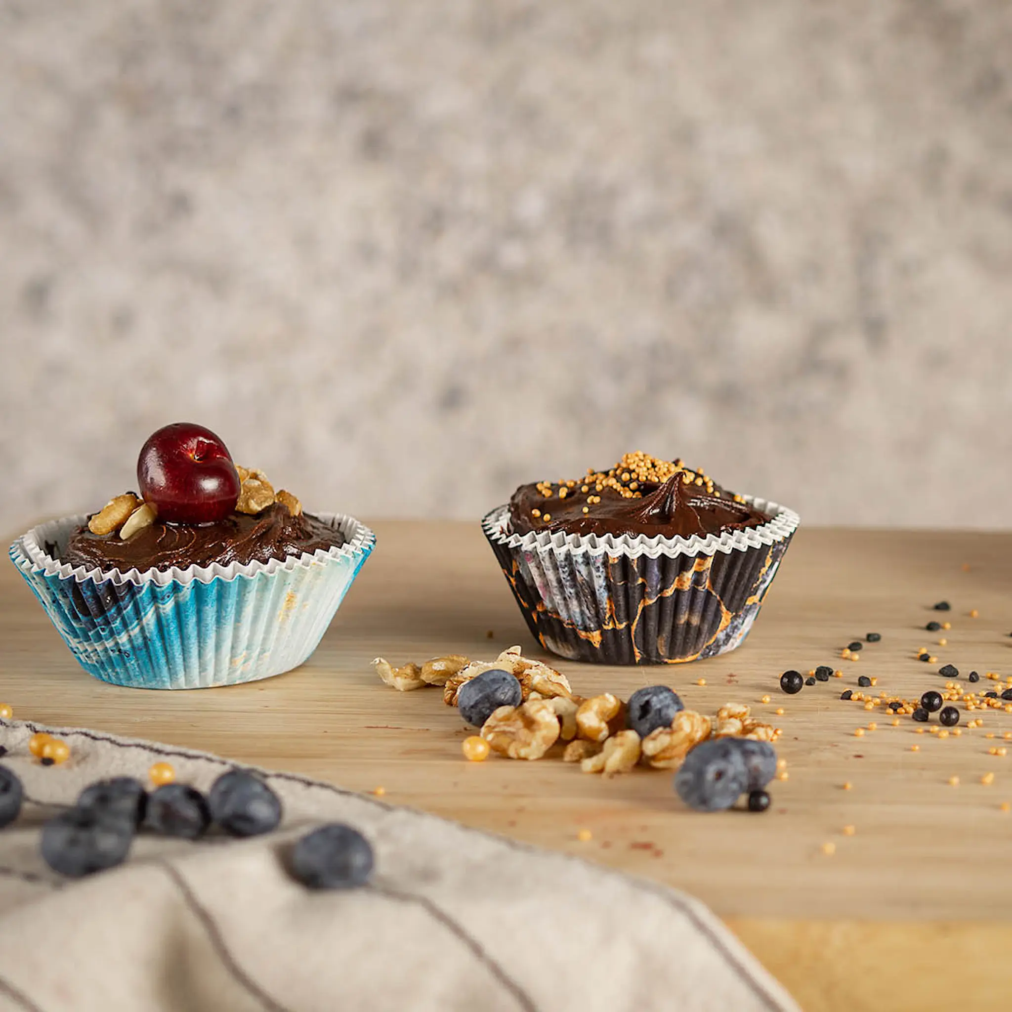 Modern House bAYk Muffinsform 7x5x3,5 cm 50-pack Blå/Vit