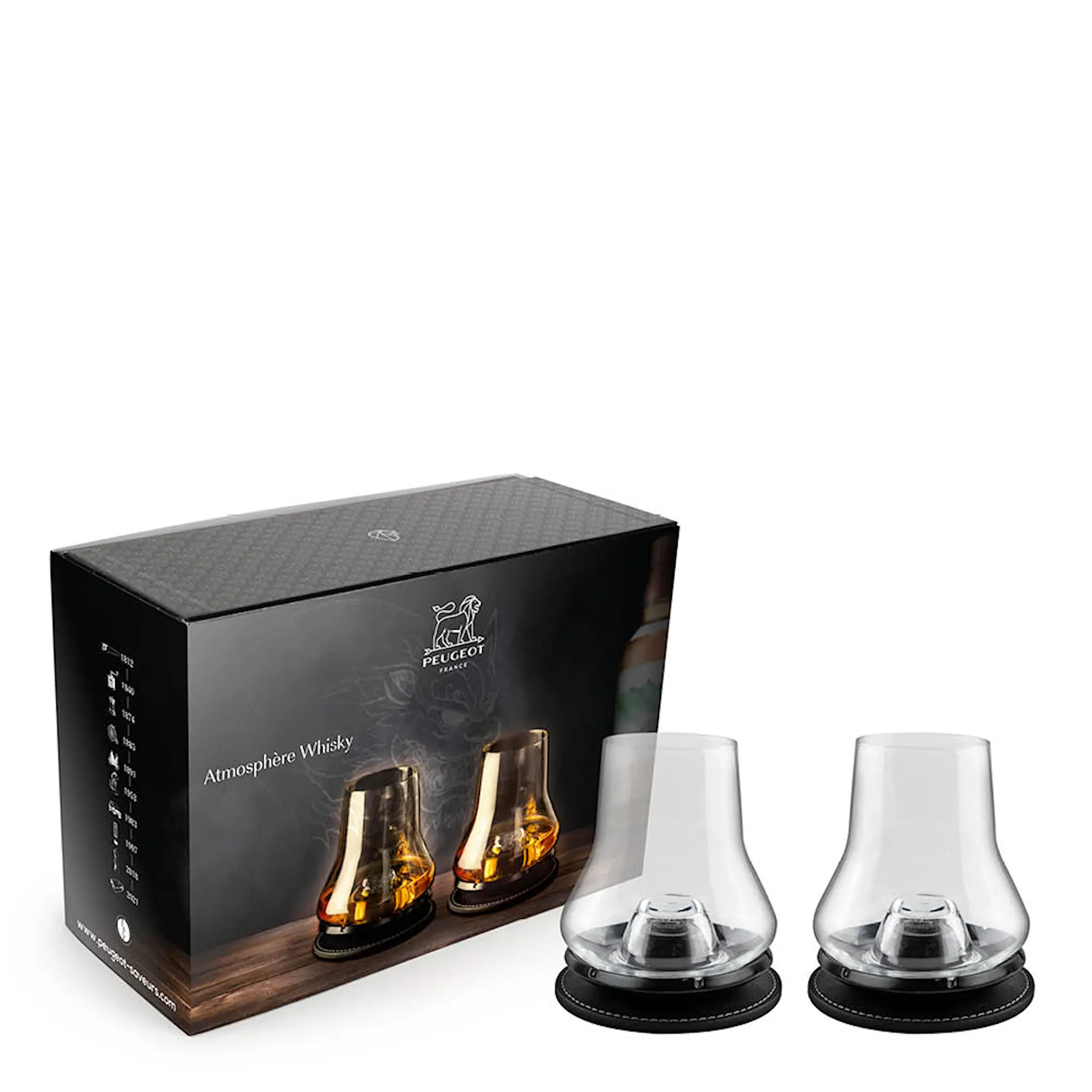 Peugeot Atmosphére whisky provningsset 4 delar svart/klar