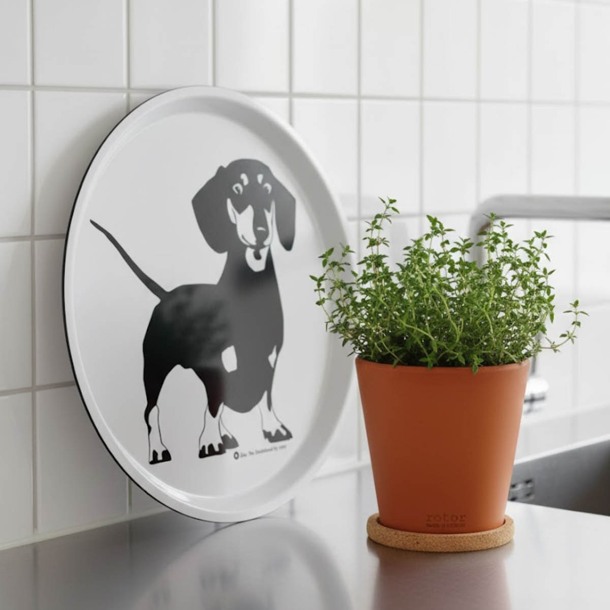 Rotor Design Åke serveringsbricka 38x38 cm svart/vit