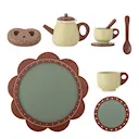 Bette köksset leksak för barn 9 delar trä