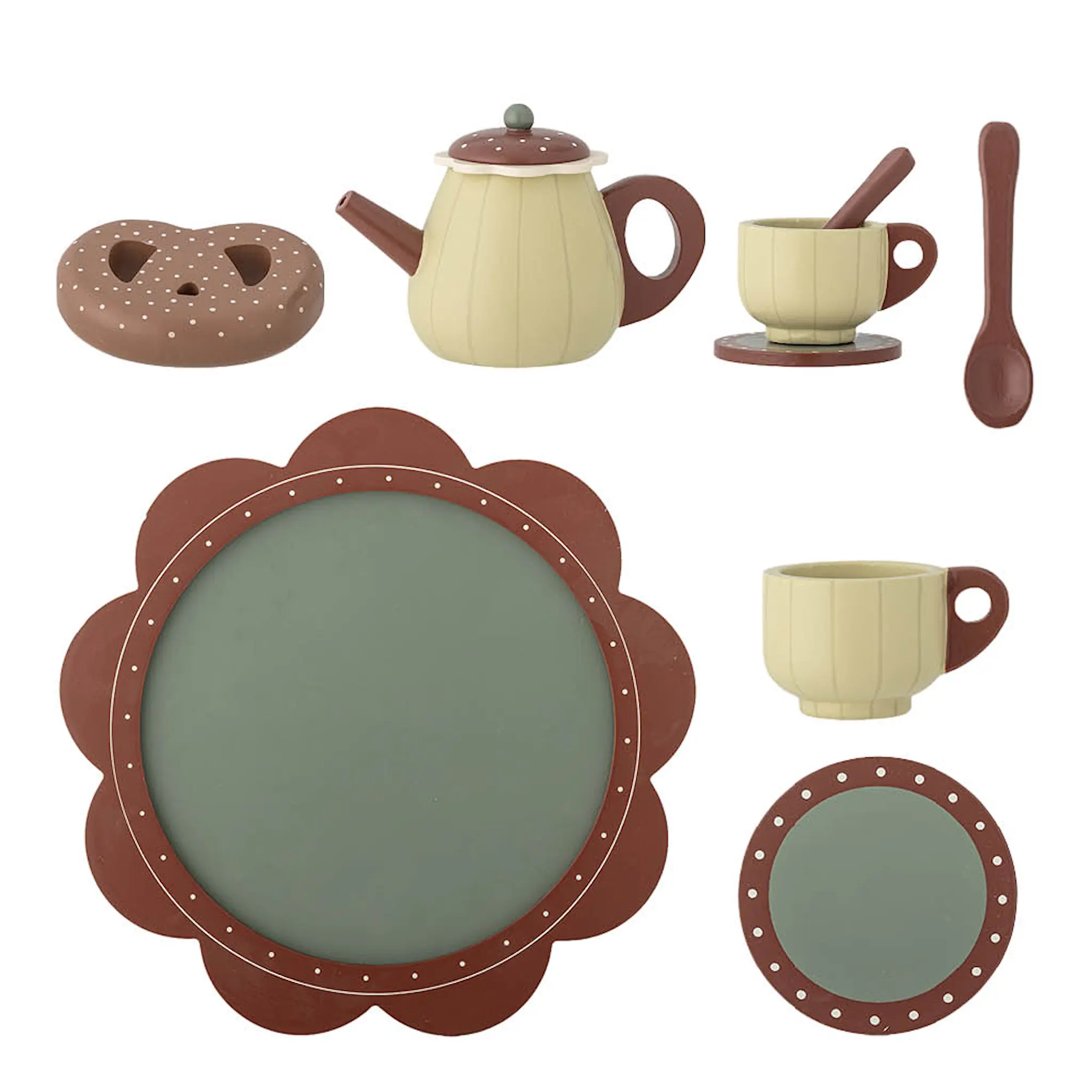 Bloomingville MINI Bette köksset leksak för barn 9 delar trä